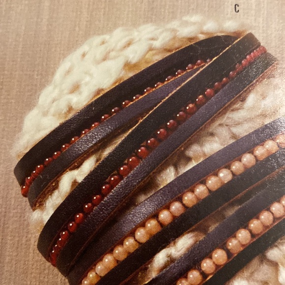Jewel Kade Jewelry Jewel Kade Leather Beaded Wrap Bracelet Like New
